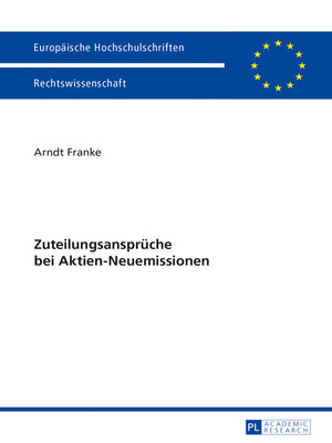 cover image of Zuteilungsansprueche bei Aktien-Neuemissionen